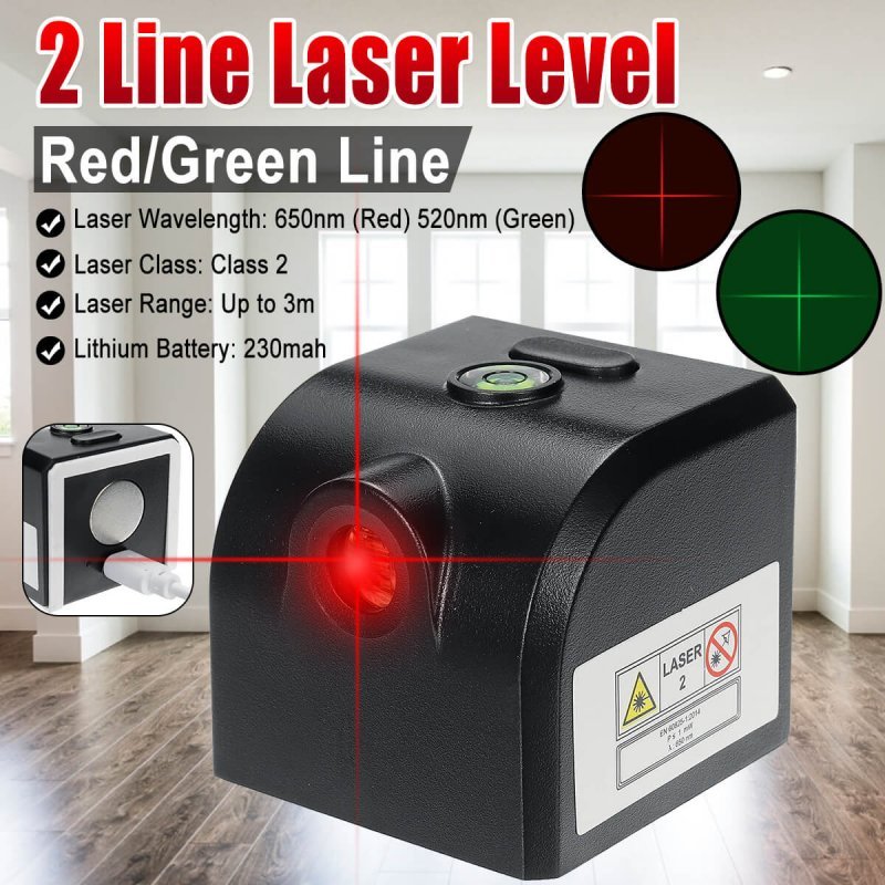 Mini Rechargeable Laser Levereen Red Horizontal Verti Red appareil de niveau laser